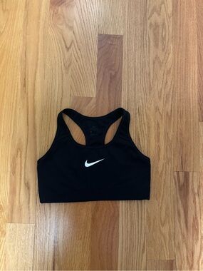 Nike Black Racerback Sports Bra with White Swoosh